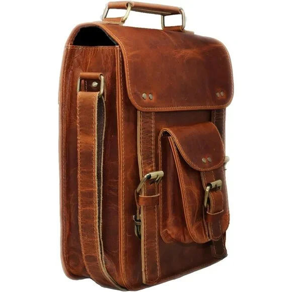 Deceptively Spacious Leather Messenger Bag - Perfect Satchel for Professionals - Picture 7 of 10